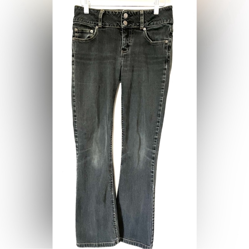 Vintage London Jean Black Fade Wash Stretch Denim Bootcut Jeans Grunge Size: 0